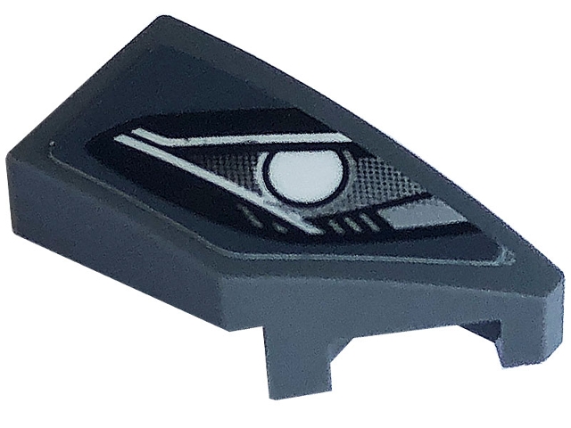 Wedge 2 x 1 x 2/3 Right with Silver Car Headlight with Bulb Pattern (Sticker) - Set 76903