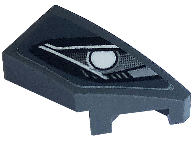 Wedge 2 x 1 x 2/3 Right with Silver Car Headlight with Bulb Pattern (Sticker) - Set 76903