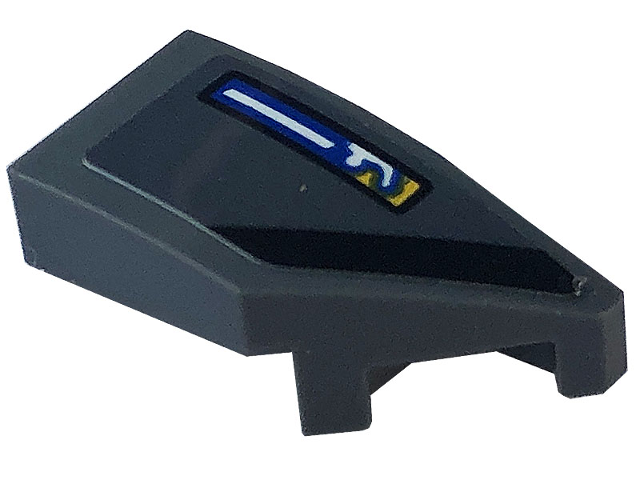 Wedge 2 x 1 x 2/3 Right with Black Stripe and Michelin Logo Pattern (Sticker) - Set 76903