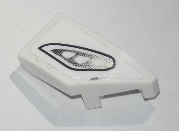 Wedge 2 x 1 x 2/3 Right with Silver and Black Headlight Pattern (Sticker) - Set 76900