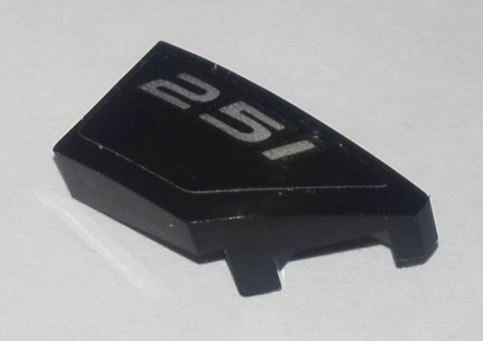 Wedge 2 x 1 x 2/3 Right with Silver '251' Pattern (Sticker) - Set 76900