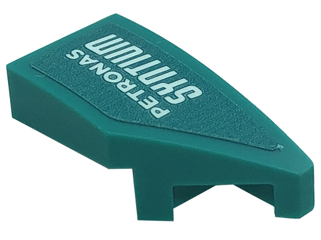 Wedge 2 x 1 x 2/3 Right with White 'PETRONAS SYNTIUM' Pattern (Sticker) - Set 76909