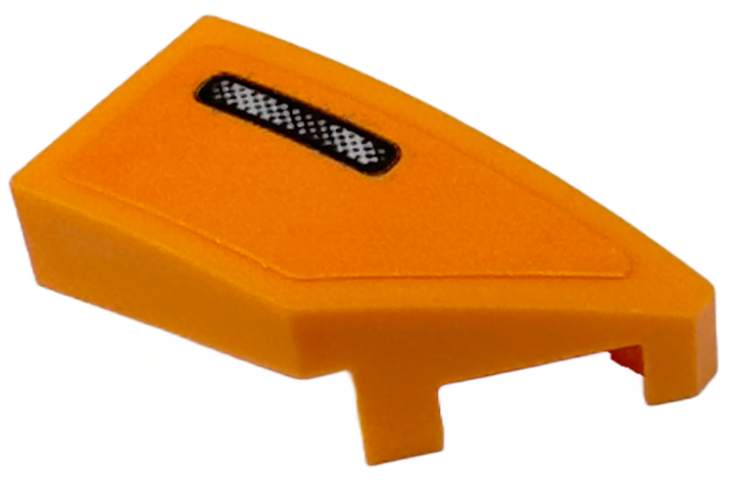 Wedge 2 x 1 x 2/3 Right with Black and Silver Air Vent Grille Pattern (Sticker) - Set 76918