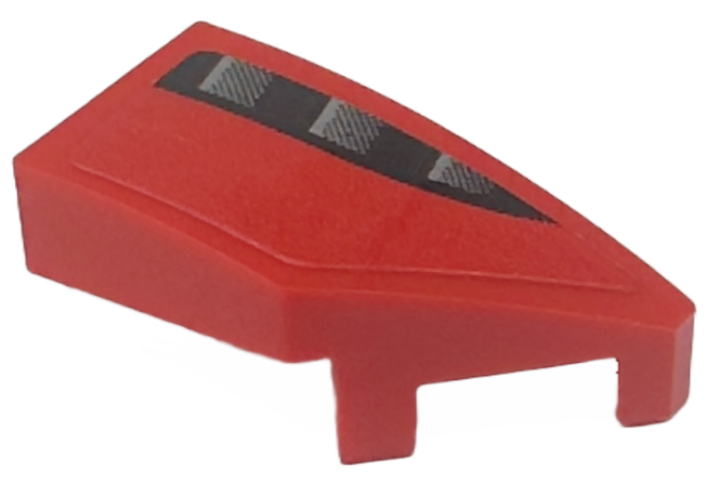 Wedge 2 x 1 x 2/3 Right with Black and Dark Silver Air Intake Grille Pattern (Sticker) - Set 76914