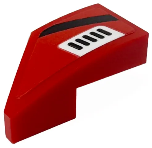 Wedge 2 x 1 x 2/3 Right with Black Stripe and White Air Vent Pattern (Sticker) - Set 76916