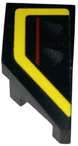 Wedge 2 x 1 x 2/3 Right with Taillight with Dark Red Line and Yellow Bent Stripe Pattern (Sticker) - Set 76907