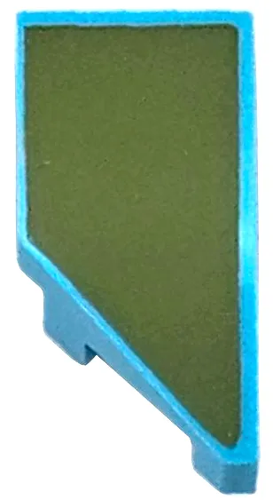 Wedge 2 x 1 x 2/3 Right with Olive Green Surface Pattern