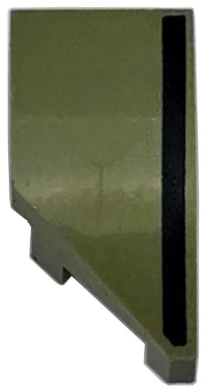 Wedge 2 x 1 x 2/3 Right with Black Stripe Pattern