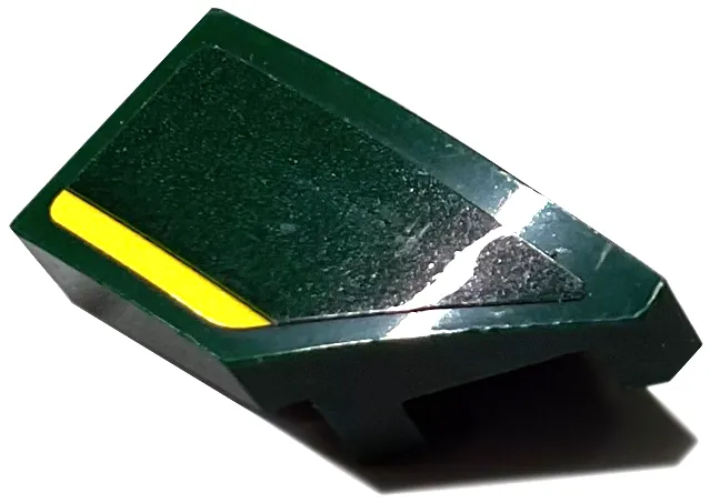 Wedge 2 x 1 x 2/3 Right with Yellow Stripe Pattern (Sticker) - Set 76907