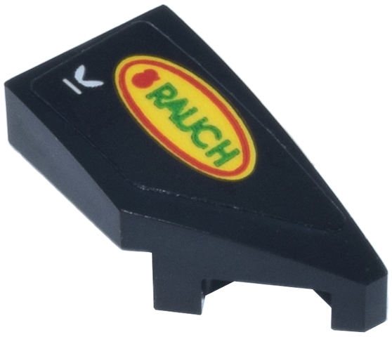 Wedge 2 x 1 x 2/3 Right with Yellow, Red and Green 'RAUCH' Oval Logo Pattern (Sticker) - Set 77243