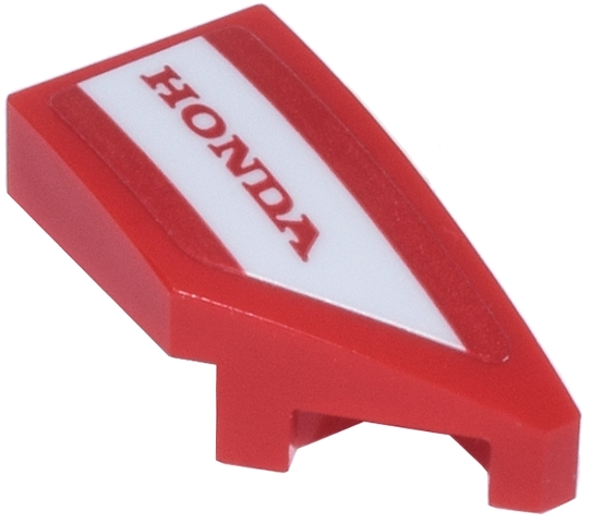 Wedge 2 x 1 x 2/3 Right with 'HONDA' Logo on White Stripe Pattern (Sticker) - Set 77246
