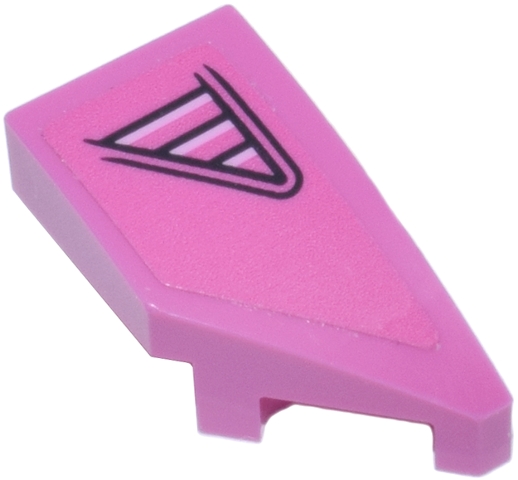 Wedge 2 x 1 x 2/3 Right with Black and Bright Pink Triangle Air Intake Pattern (Sticker) - Set 77241