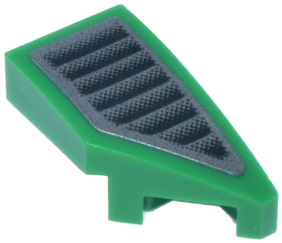 Wedge 2 x 1 x 2/3 Right with Black and Silver Air Vent Pattern (Sticker) - Set 76925