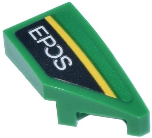 Wedge 2 x 1 x 2/3 Right with 'EPOS' Logo and Yellow Stripe Pattern (Sticker) - Set 76925