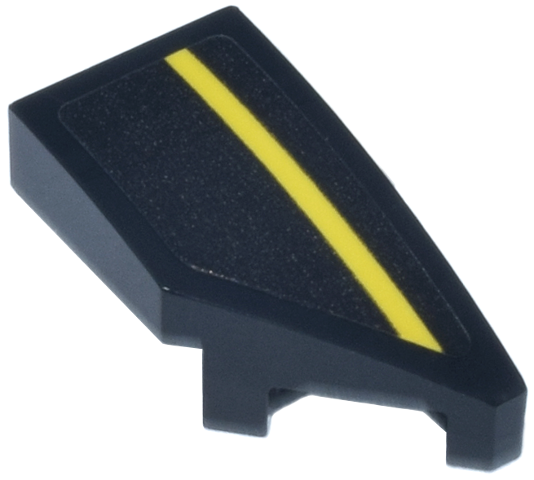 Wedge 2 x 1 x 2/3 Right with Yellow Stripe Pattern (Sticker) - Set 76925