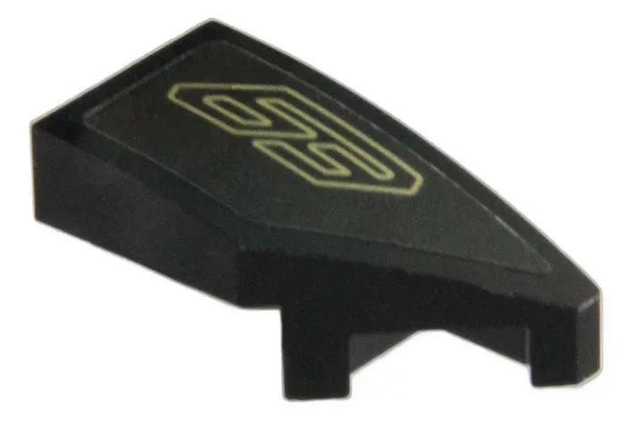 Wedge 2 x 1 x 2/3 Right with Gold '63' Pattern (Sticker) - Set 76923