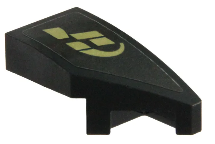 Wedge 2 x 1 x 2/3 Right with Gold 'GT' Gran Turismo Logo Pattern (Sticker) - Set 76923