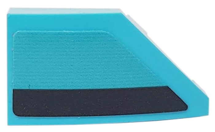 Wedge 2 x 1 x 2/3 Left with Black Stripe on Medium Azure Background Pattern (Sticker) - Set 76898