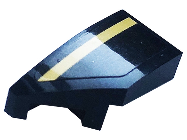 Wedge 2 x 1 x 2/3 Left with Gold Stripe Pattern (Sticker) - Set 76899