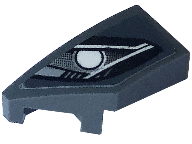 Wedge 2 x 1 x 2/3 Left with Silver Car Headlight with Bulb Pattern (Sticker) - Set 76903