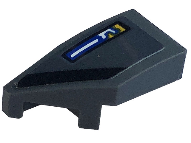 Wedge 2 x 1 x 2/3 Left with Black Stripe and Michelin Logo Pattern (Sticker) - Set 76903