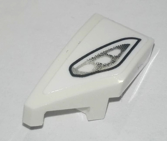 Wedge 2 x 1 x 2/3 Left with Silver and Black Headlight Pattern (Sticker) - Set 76900