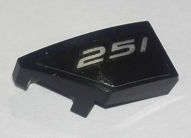 Wedge 2 x 1 x 2/3 Left with Silver '251' Pattern (Sticker) - Set 76900