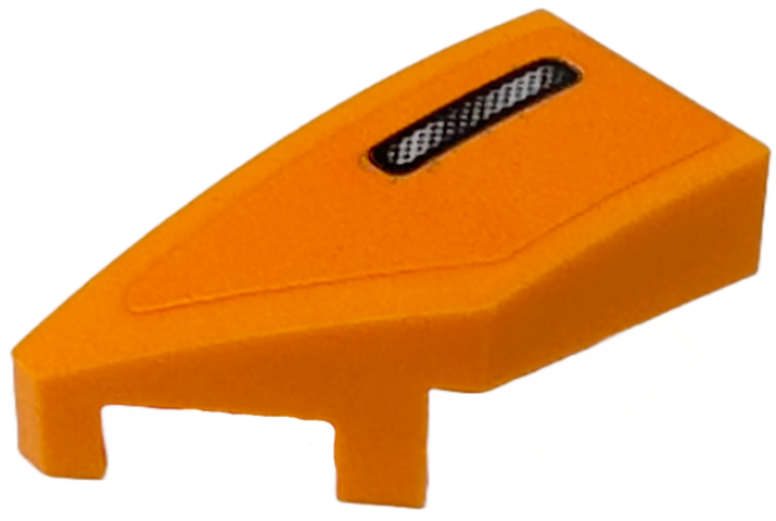 Wedge 2 x 1 x 2/3 Left with Black and Silver Air Vent Grille Pattern (Sticker) - Set 76918