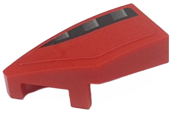 Wedge 2 x 1 x 2/3 Left with Black and Dark Silver Air Intake Grille Pattern (Sticker) - Set 76914