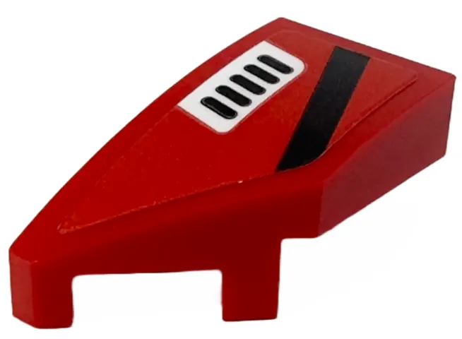 Wedge 2 x 1 x 2/3 Left with Black Stripe and White Air Vent Pattern (Sticker) - Set 76916