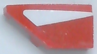 Wedge 2 x 1 x 2/3 Left with Tapered White Stripe Pattern (Sticker) - Set 75886