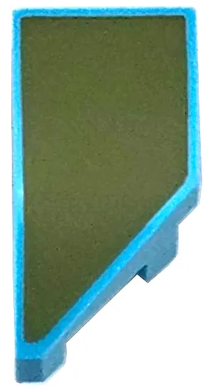 Wedge 2 x 1 x 2/3 Left with Olive Green Surface Pattern