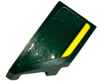 Wedge 2 x 1 x 2/3 Left with Yellow Stripe Pattern (Sticker) - Set 76907