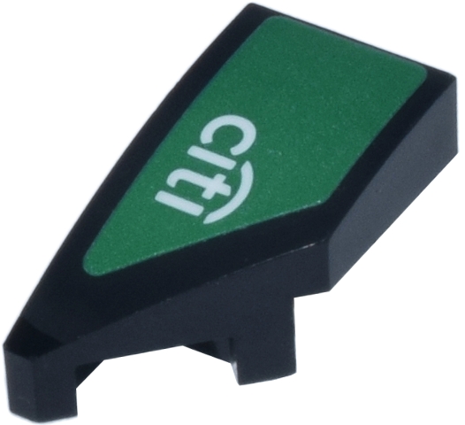 Wedge 2 x 1 x 2/3 Left with White 'citi' Logo on Green Background Pattern (Sticker) - Set 77245