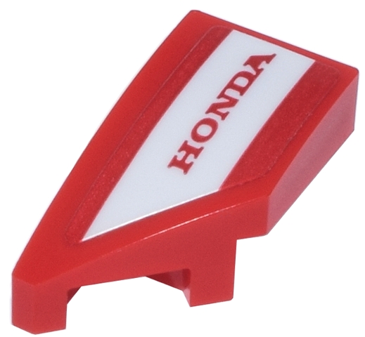 Wedge 2 x 1 x 2/3 Left with 'HONDA' Logo on White Stripe Pattern (Sticker) - Set 77246