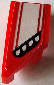 Wedge 2 x 1 x 2/3 Left with Black and Silver Headlight and Stripes Pattern (Sticker) - Set 75882