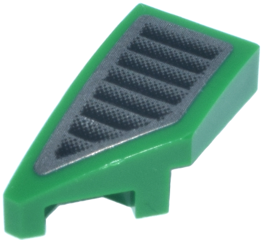 Wedge 2 x 1 x 2/3 Left with Black and Silver Air Vent Pattern (Sticker) - Set 76925