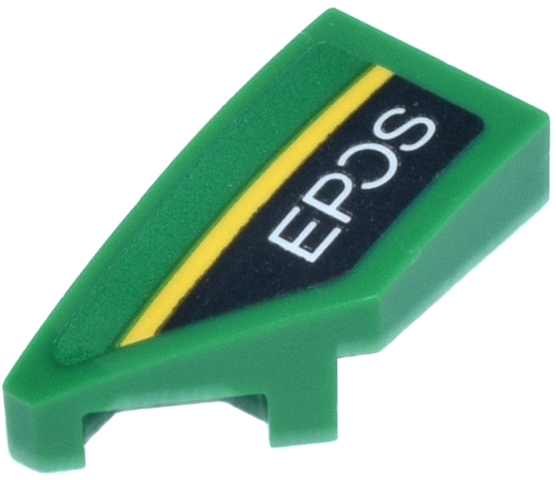 Wedge 2 x 1 x 2/3 Left with 'EPOS' Logo and Yellow Stripe Pattern (Sticker) - Set 76925