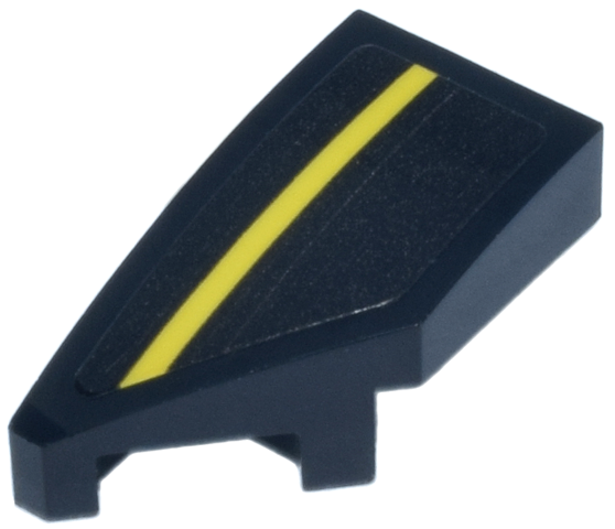 Wedge 2 x 1 x 2/3 Left with Yellow Stripe Pattern (sticker) - Set 76925