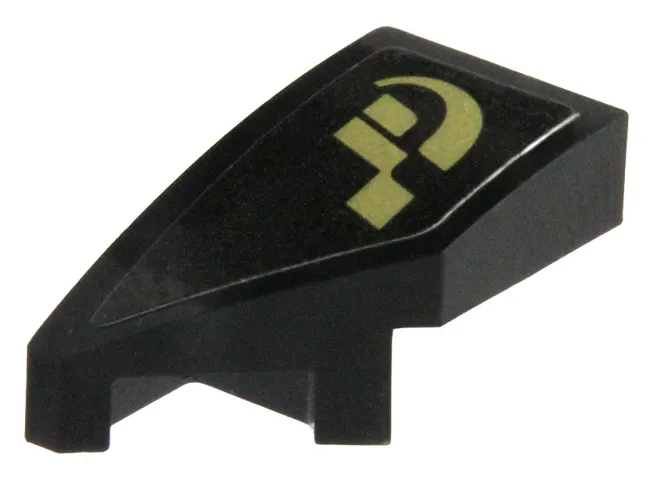 Wedge 2 x 1 x 2/3 Left with Gold 'GT' Gran Turismo Logo Pattern (Sticker) - Set 76923