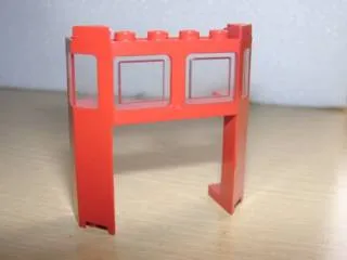 Train Front 2 x 6 x 5 1/3 with 1 x 4 x 3 Cutout and Window with Molded Trans-Clear Glass Pattern