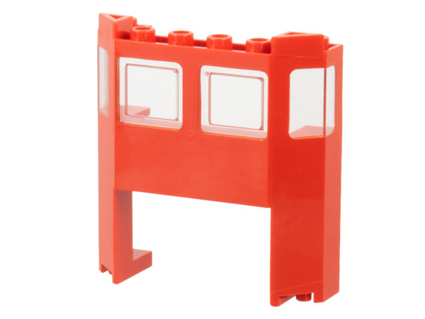 Train Front 2 x 6 x 5 1/3 with 1 x 4 x 2 Cutout and Window with Molded Trans-Clear Glass Pattern