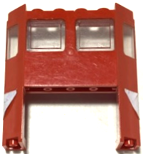 Train Front 2 x 6 x 5 1/3 with 1 x 4 x 2 Cutout and Window with Molded Trans-Clear Glass and White Trapezoid Pattern on Both Sides (Stickers) - Set 4551