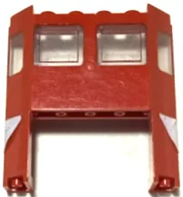 Train Front 2 x 6 x 5 1/3 with 1 x 4 x 2 Cutout and Window with Molded Trans-Clear Glass and White Trapezoid Pattern on Both Sides (Stickers) - Sets 4551 / 4563