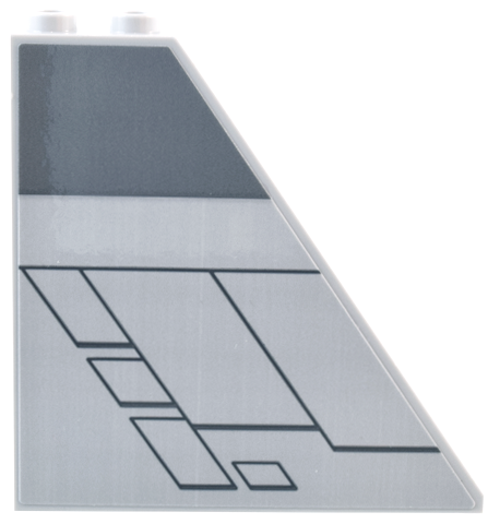 Slope 55 6 x 1 x 5 with Bottom Stud Holders with Dark Bluish Gray Wide Stripe and Diagonal Panels Pattern Model Left Side (Sticker) - Set 75367