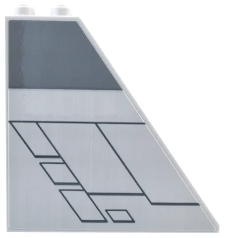 Slope 55 6 x 1 x 5 with Bottom Stud Holders with Dark Bluish Gray Wide Stripe and Diagonal Panels Pattern Model Left Side (Sticker) - Set 75367