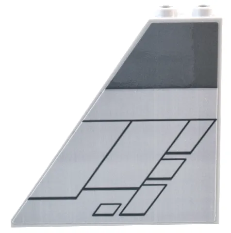 Slope 55 6 x 1 x 5 with Bottom Stud Holders with Dark Bluish Gray Wide Stripe and Diagonal Panels Pattern Model Right Side (Sticker) - Set 75367