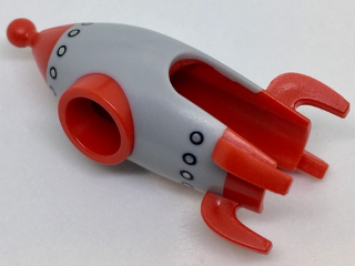 Minifigure, Headgear Head Cover, Costume Rocket with Gray Plating and Silver Rivets Pattern