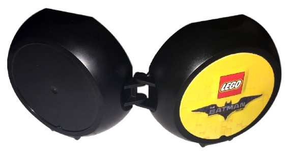 Container, Pod with Light Bluish Gray 6 x 6 Round Plate and 1 x 2 Plate with The LEGO Batman Movie Pattern (Stickers) - Set 5004929