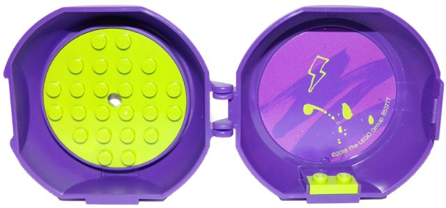 Container, Pod with Lime 6 x 6 Round Plate and Lime 1 x 2 Plate with Friends Pattern (Stickers) - Set 853777